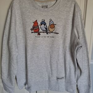 Gray Sweatshirt with Bird Graphic